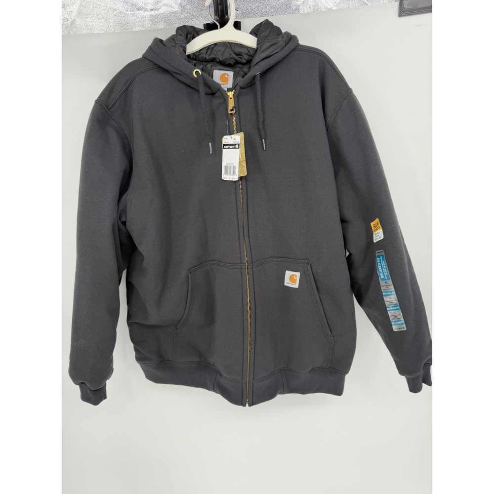Carhart Rain Defender Water Black Repellent Zippered Hoodie. Size XL NWT